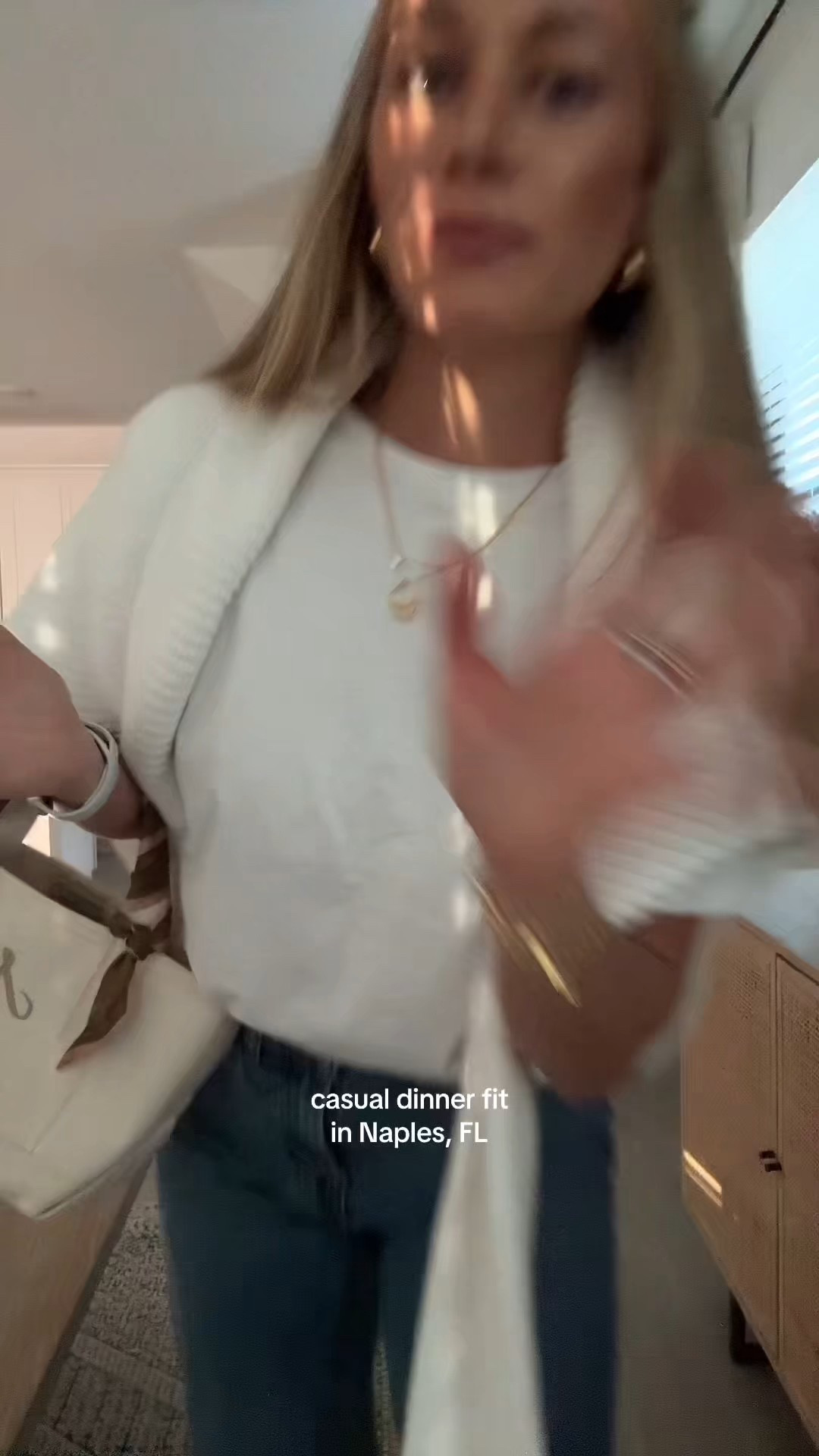 Casual outfit for dinner in Naples - with an idea of how to dress this up! White tee with jeans and my favorite flip flops 