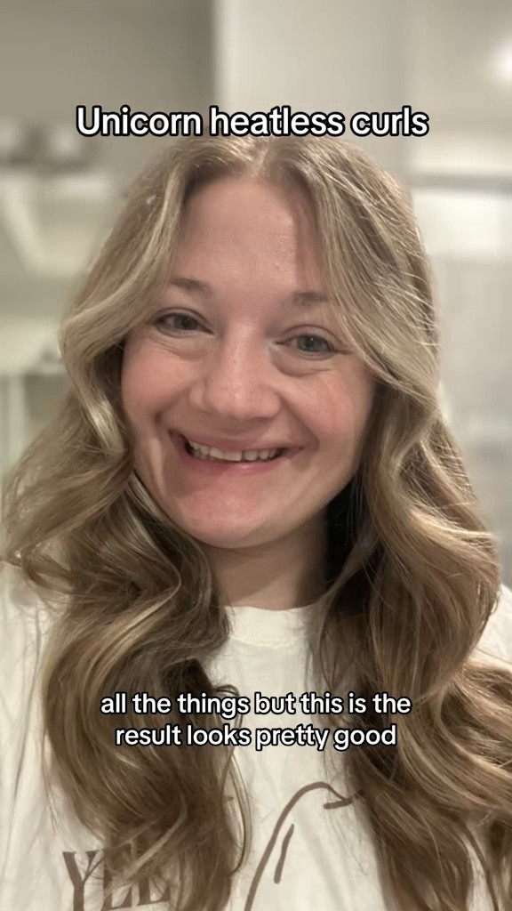 Went to sleep looking mildly questionable and woke up looking like I actually tried 💁🏼‍♀️✨ heatless curls are officially part of the low effort mom routine now. #LTKBeauty #HeatlessCurls #Kitsch #MomStyle #EasyHair #AmazonFinds #WFHMom

#LTKmomlife #LTKmorningroutine #LTKBeauty