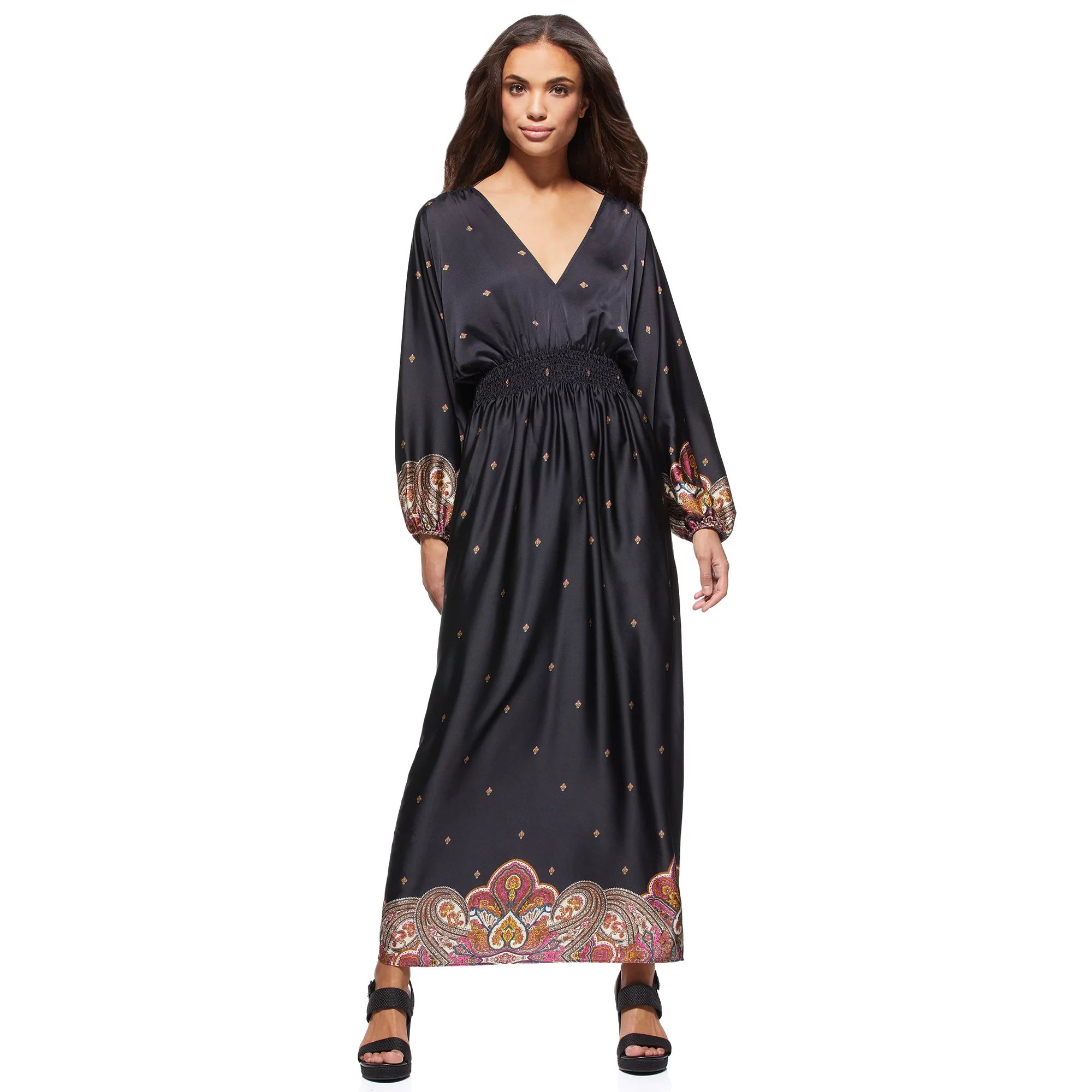 Scoop Women’s V-Neck Cinched Waist Dress | Walmart (US)