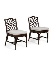 17X30 Set Of 2 Alie Cushioned Dining Chairs, Polyester | TJ Maxx