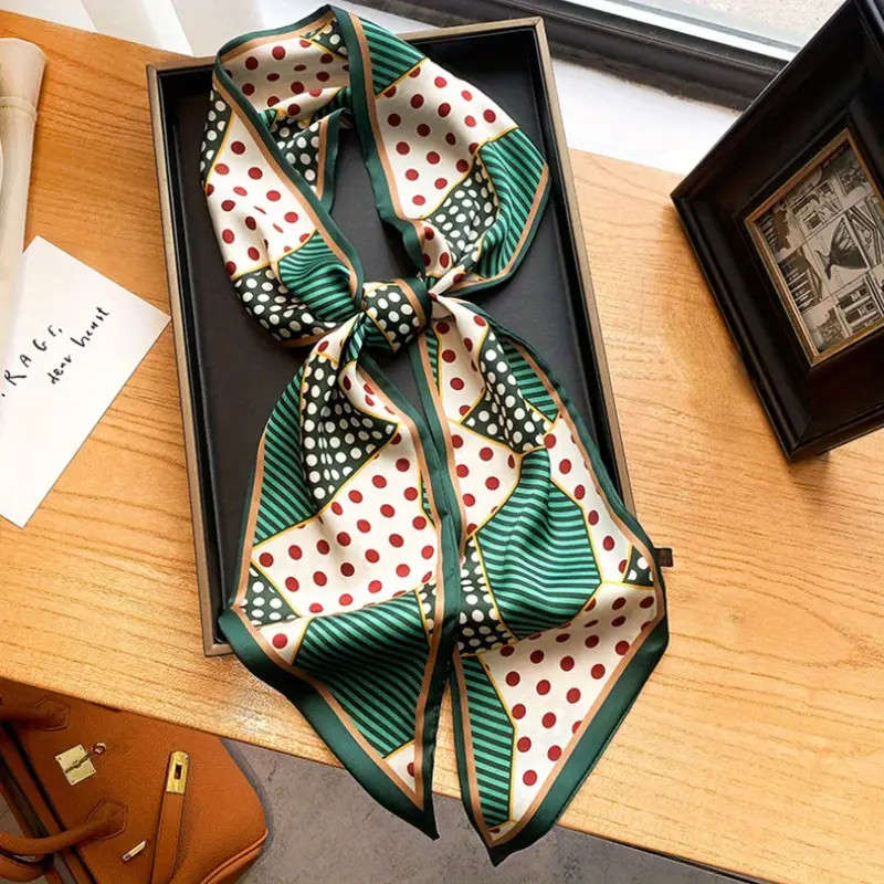 Polka Dot Small Silky Scarf Stylish Thin Slender Neck Scarf Elegant Style Professional Decorative... | Temu Affiliate Program