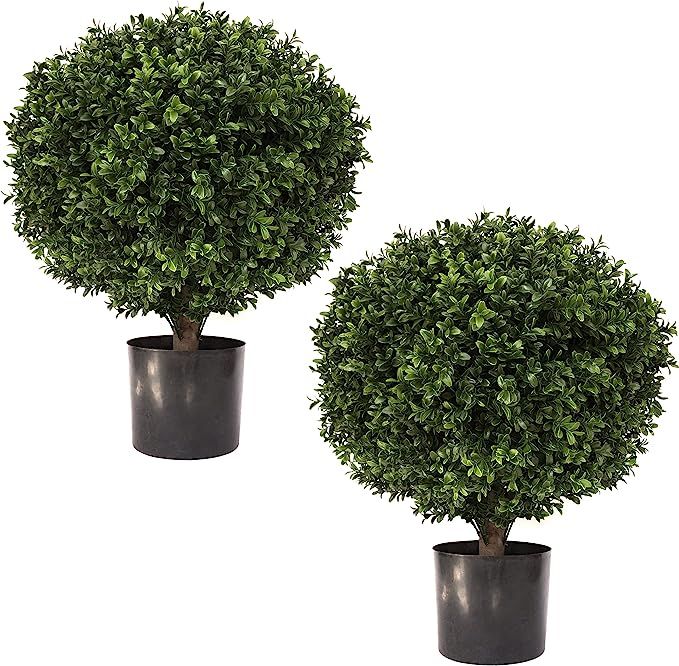 24" Tall 16” Round Artificial Topiary Ball Boxwood Trees (Set of 2) by Northwood Calliger | Hig... | Amazon (US)