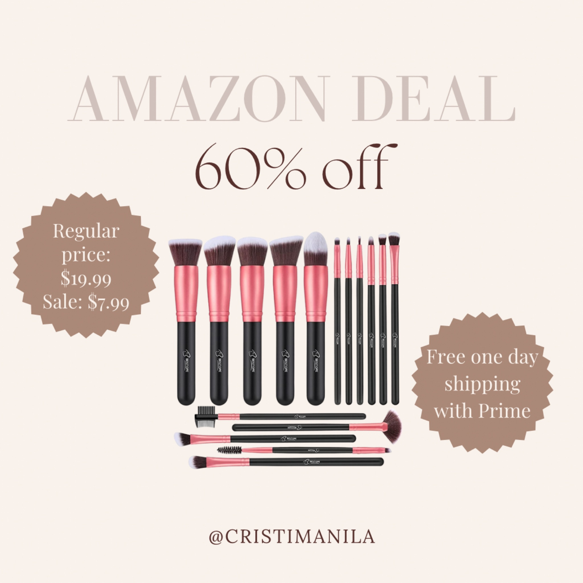 This is such a GOOD deal! 16 piece make up brush set for only $7.99! I just bought this because the reviews were great! Don't pass on this deal! #amazonsale #amazonfind #makeupsale

#LTKsalealert #LTKbeauty