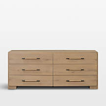 Eden 77" Oak Wood 6-Drawer Dresser | Crate & Barrel | Crate & Barrel