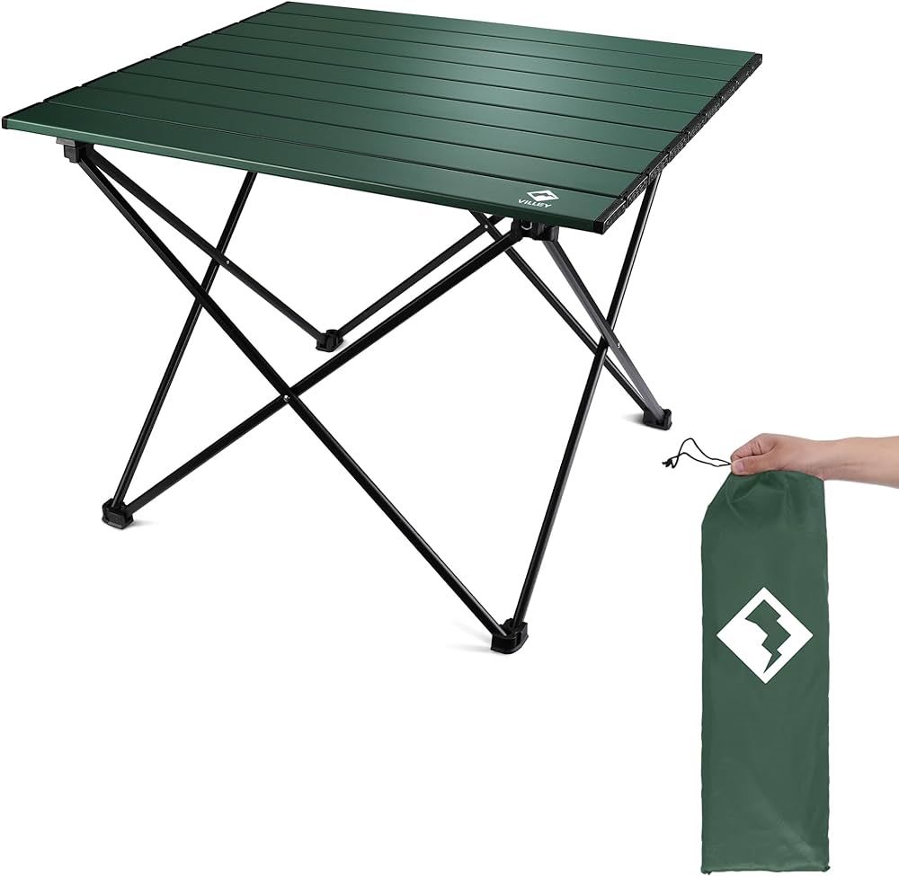 VILLEY Portable Camping Side Table, Ultralight Aluminum Folding Beach Table with Carry Bag for Ou... | Amazon (US)