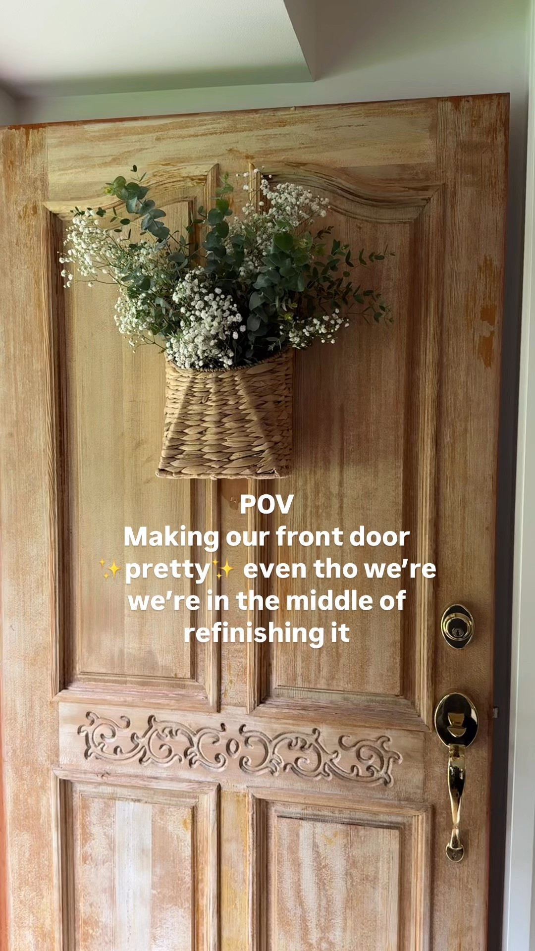 Constantly DIYing something around here and decided this currently ugly (but not for long!!) front door needed some charm! Flowers are from Trader Joe’s! 

#LTKSeasonal #LTKU #LTKHome