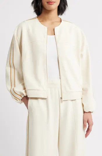 Stripe Trim Front Zip Jacket | Nordstrom