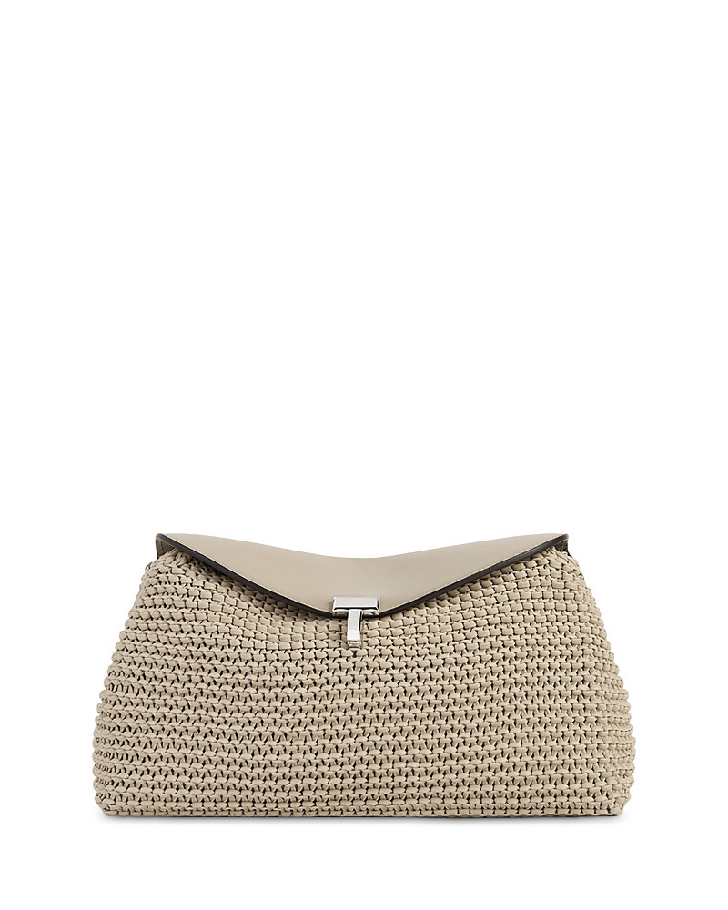 Toteme T-Lock Woven Leather Convertible Clutch in Black | Bloomingdale's (US)