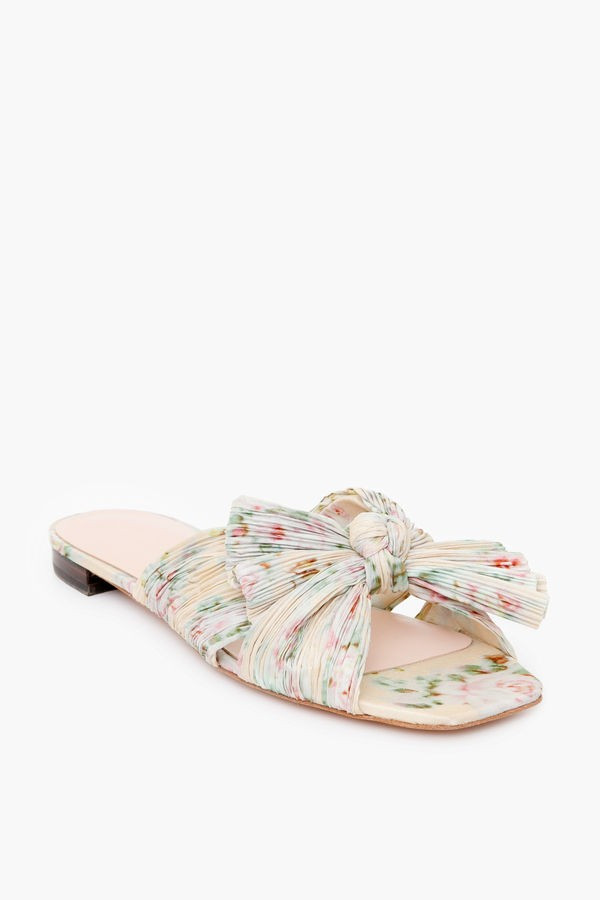 Tan Floral Daphne Knot Flat Sandal | Tuckernuck (US)