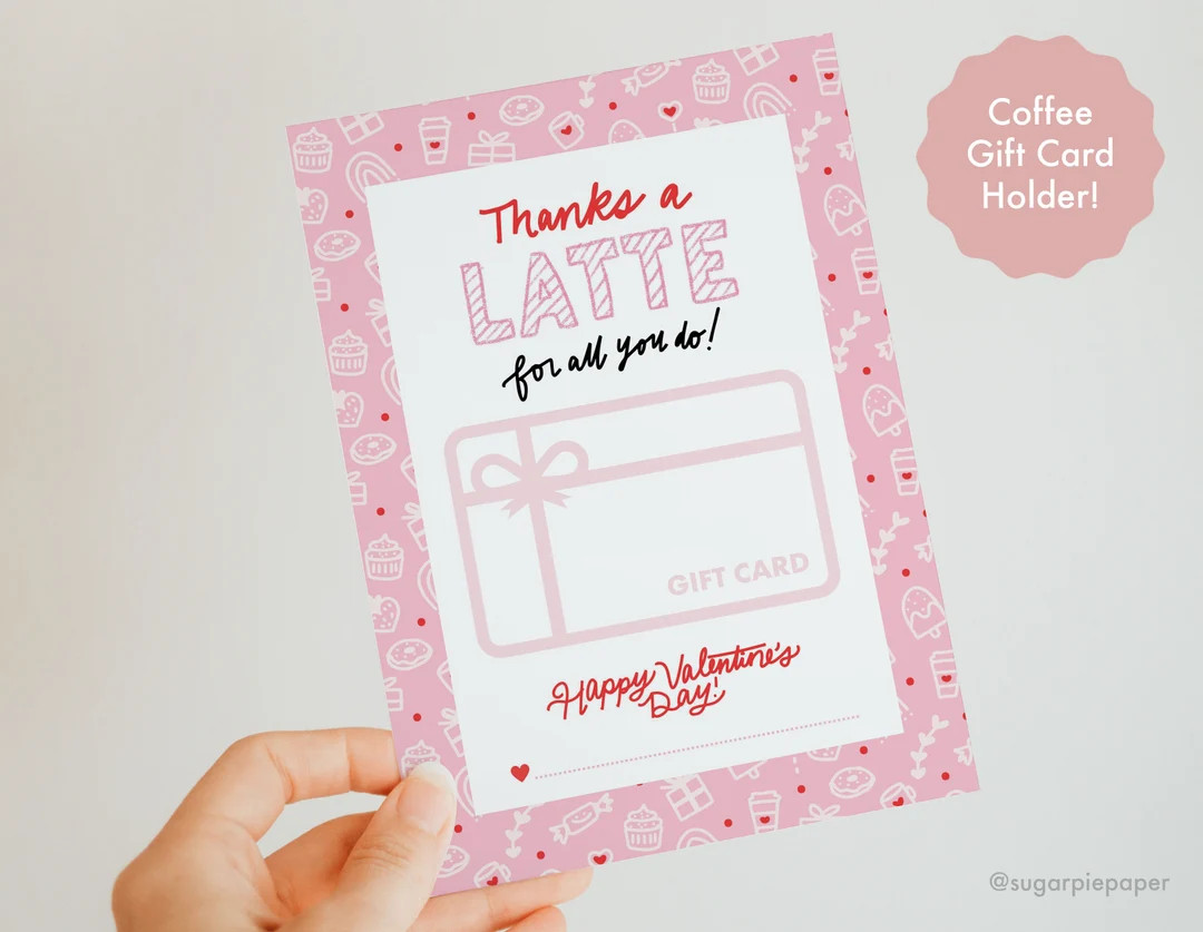 Valentines Day Teacher Gift Card Holder, Coffee Gifts for Women, Gift Certificate Printable, Than... | Etsy (US)