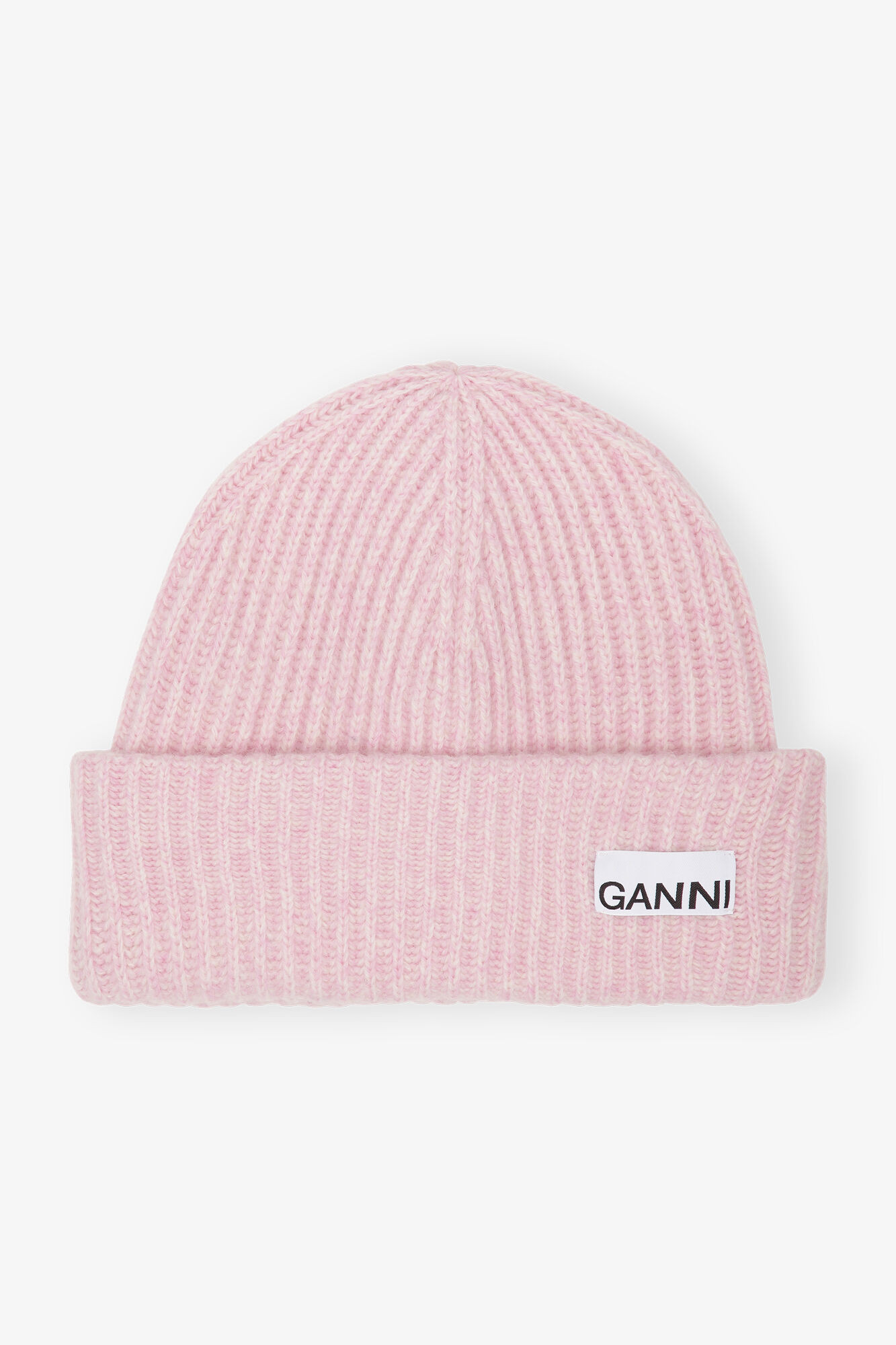 Oversized Wool Rib Knit Beanie | Ganni