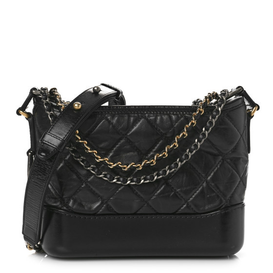 Aged Calfskin Quilted Small Gabrielle Hobo Black | FASHIONPHILE (US)