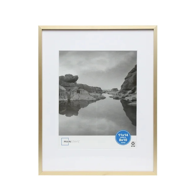 Mainstays 11x14 Matted to 8x10 Aluminum Gold Tabletop Picture Frame - Walmart.com | Walmart (US)