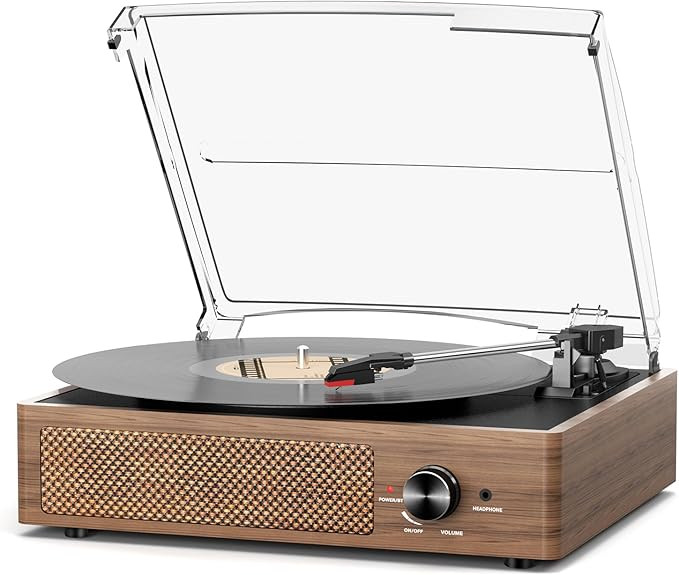 Record Player for Vinyl with 2 Build-in Speakers LP Vinyl Players Belt-Driven Vintage Turntables ... | Amazon (US)