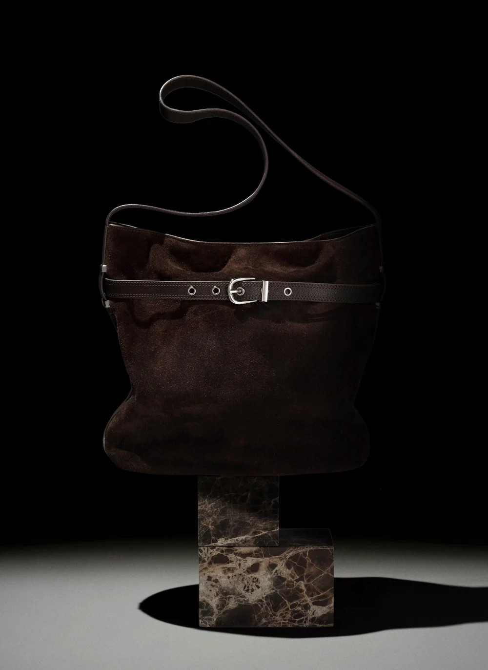 Maci Brown Suede Bucket Bag | Mint Velvet