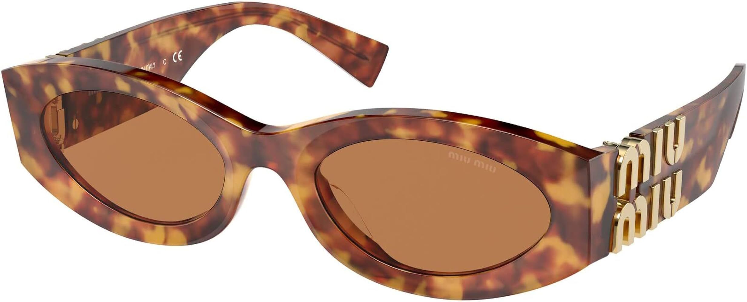 Miu Miu Woman Sunglasses Havana Frame, Brown Lenses, 54MM | Amazon (US)
