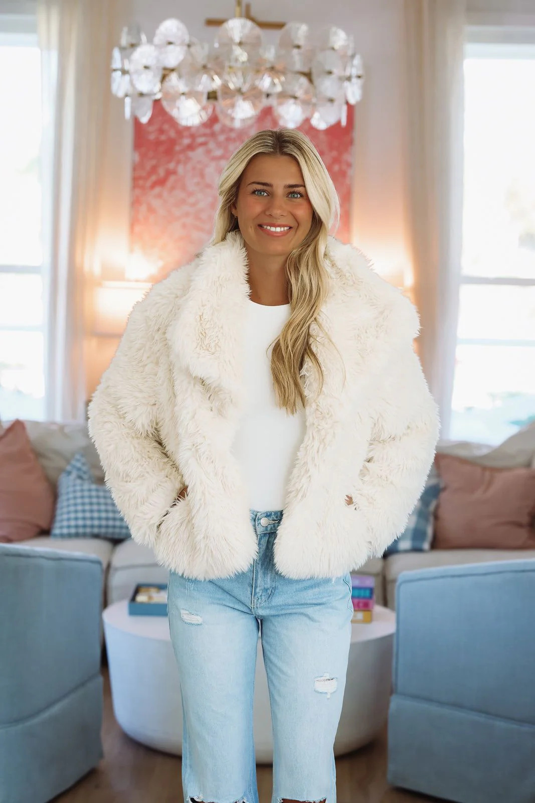 Icebreaker Faux Fur Coat - Ivory | Hazel and Olive