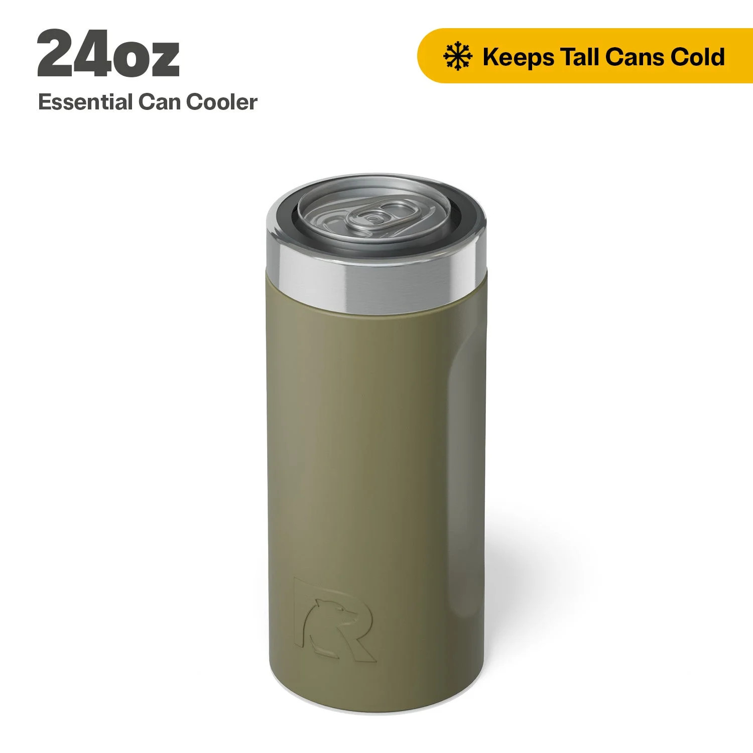 RTIC 24 oz Stainless Steel Insulated Essential Can Cooler, Fits 24 oz Tall Cans, Olive | Walmart (US)