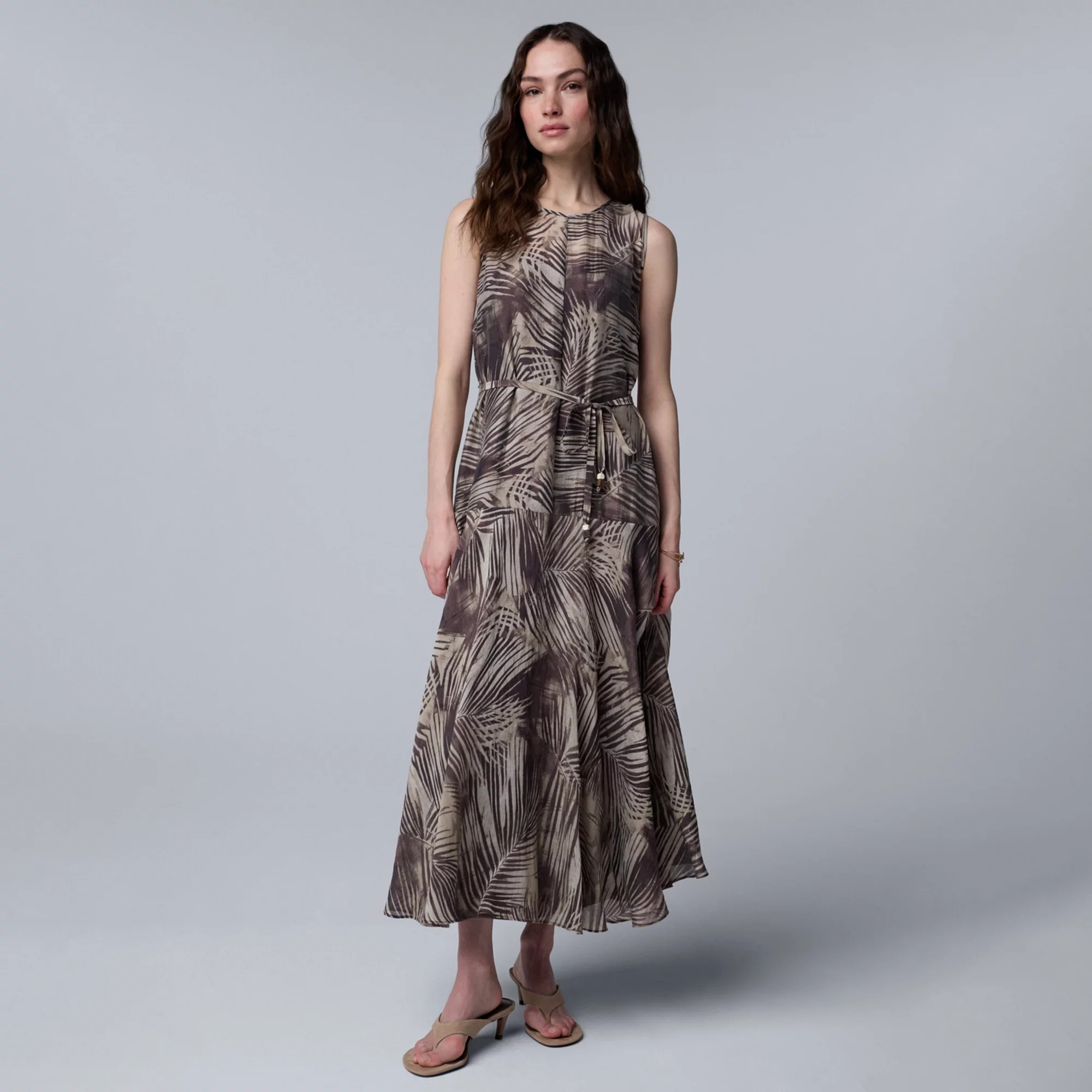 Women's Simply Vera Vera Wang Belted Dropwaist Maxi Dress | Kohl's