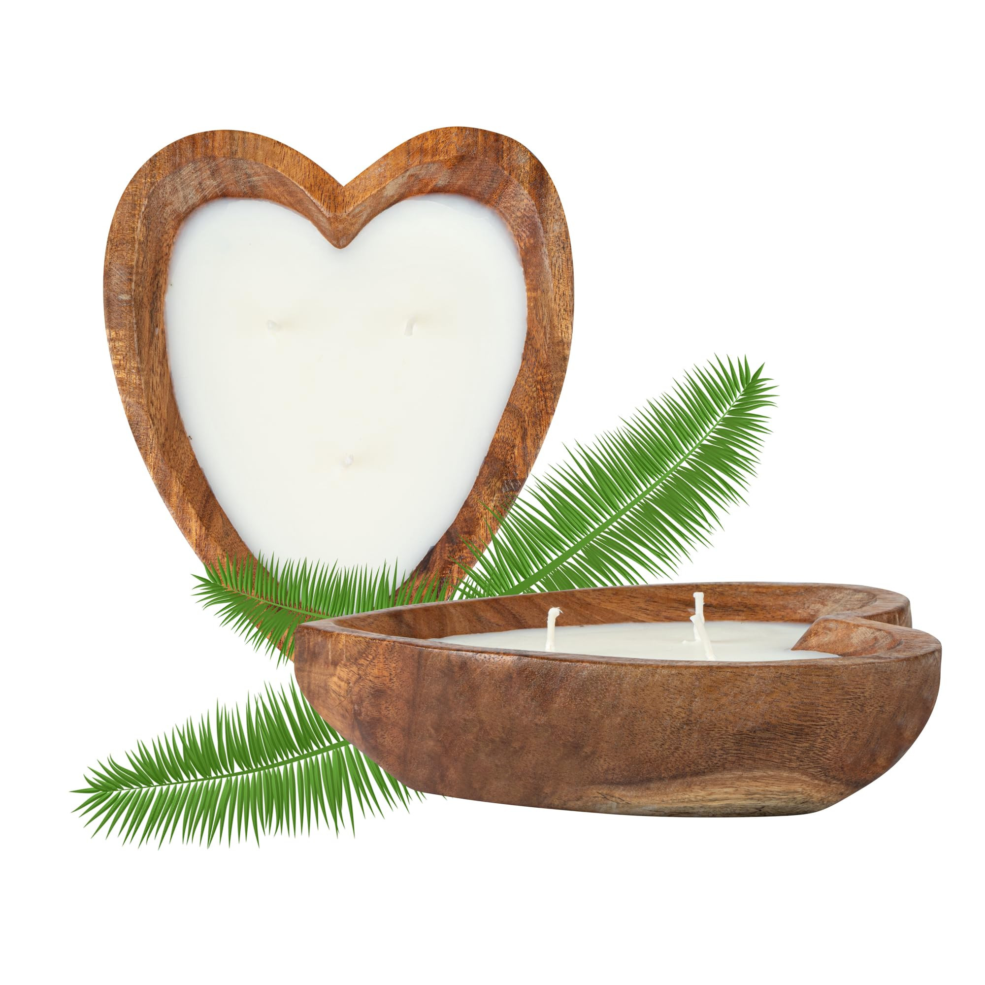 Restaurantware-Coco Casa 7.1 x 5.5 x 2 Inch Heart Wood Dough Bowl Candle, 1 Handpoured Bread Bowl... | Amazon (US)