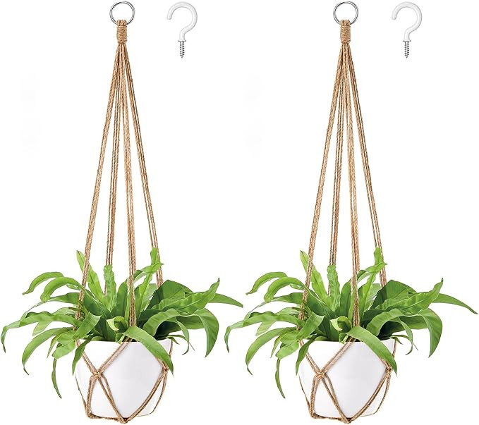 Dahey Macrame Plant Hanger Indoor Hanging Planter Basket Handmade Woven Cotton Rope Flower Pot De... | Amazon (US)