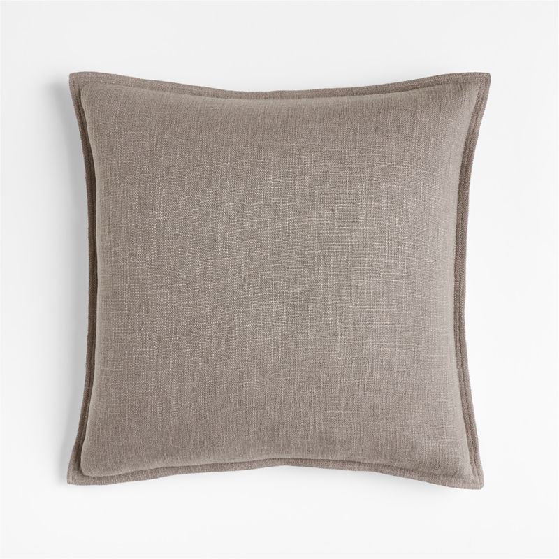 Dark Grey 20"x20" Square Laundered Linen Decorative Throw Pillow | Crate & Barrel | Crate & Barrel