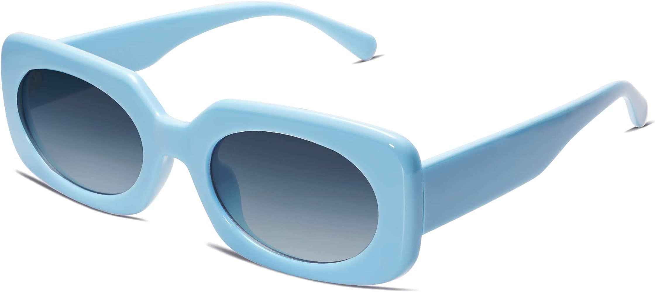 VANLINKER Rectangle Sunglasses for Women Retro Trendy Fashion Glasses Oval Lenses Narrow Thin Squ... | Amazon (US)