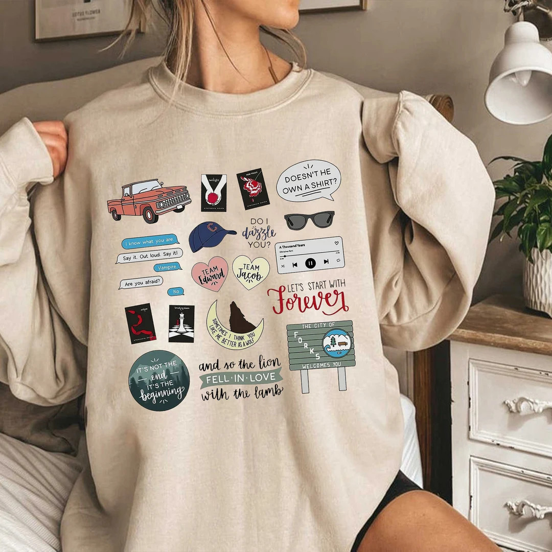 Twilight Symbols Sweatshirt, Bookish Sweatshirt, Team Jacob Sweatshirt, Werewolf Shirt, Bella Swa... | Etsy (US)