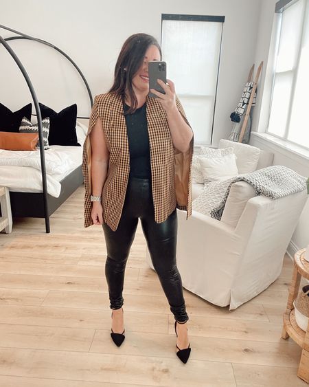 Lauren in a small blazer and medium leggings for petite workwear from Amazon - could have done a medium in blazer for more oversized fit.

#LTKSeasonal #LTKworkwear #LTKstyletip