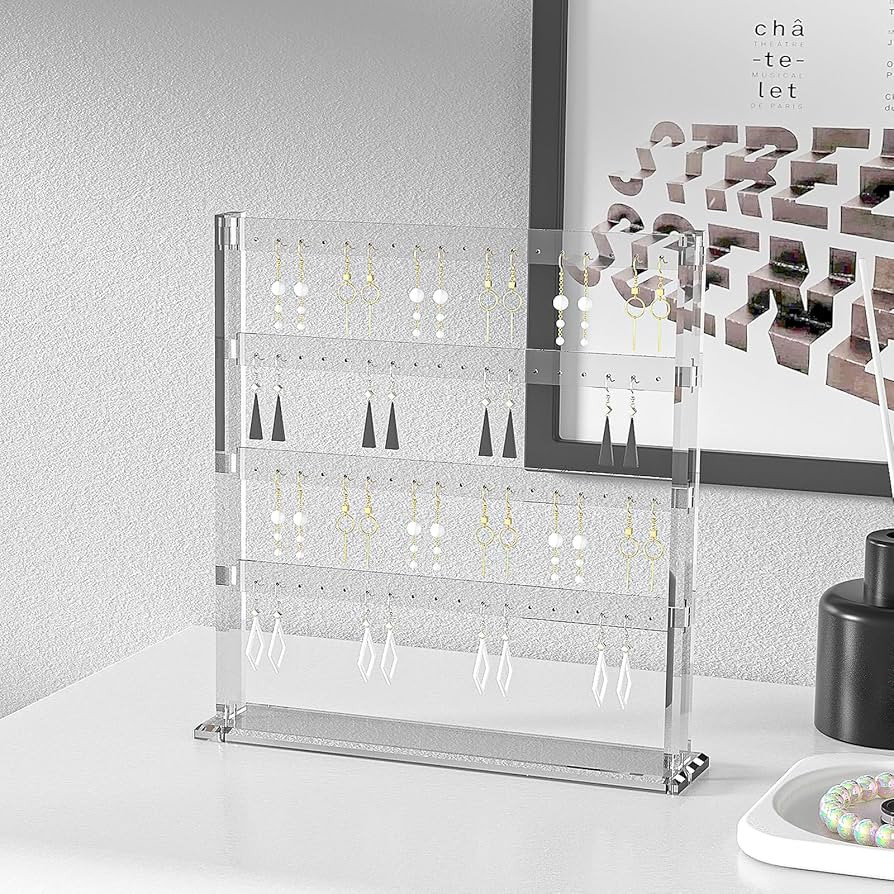 Coward Acrylic Earring Holder Stand, Tabletop Earring Jewelry Easel Display, Earring Jewelry Hold... | Amazon (US)