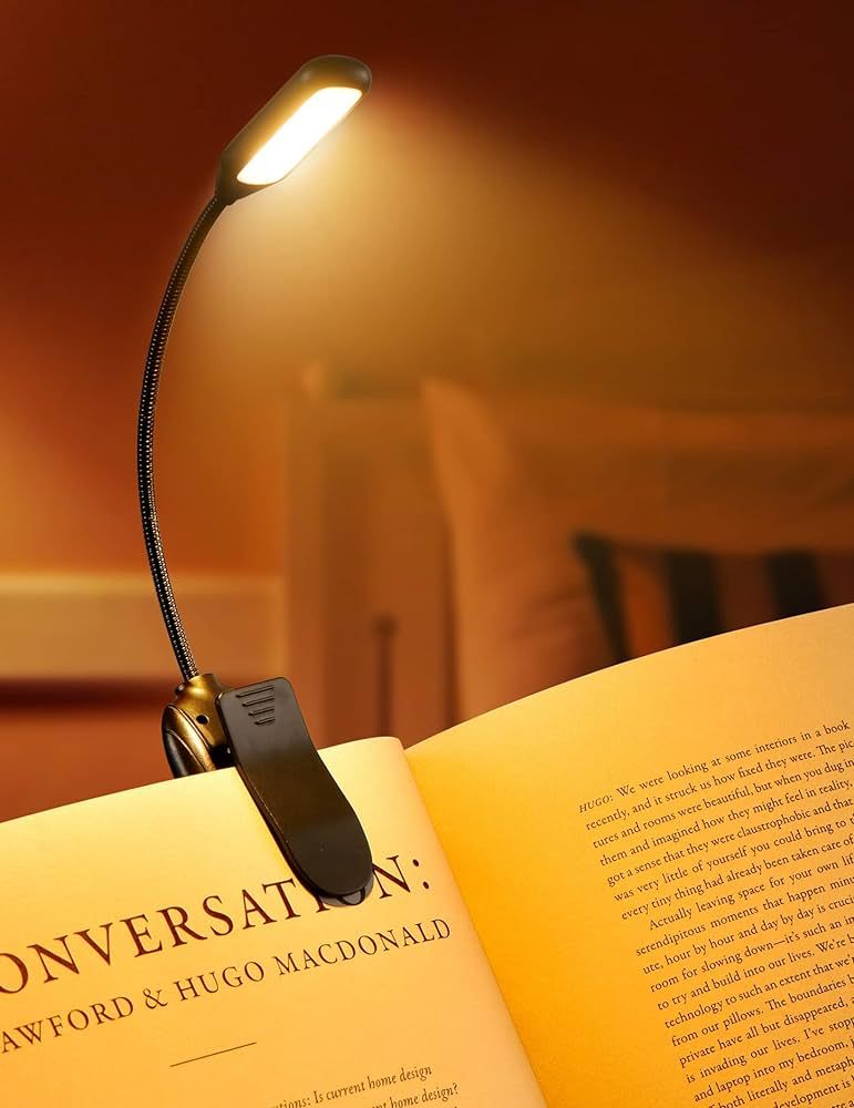 Monotremp Book Lights for Reading at Night in Bed, 80 Hours Runtime LED Book Light Rechargeable, ... | Amazon (US)