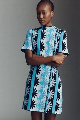 The Nina Short-Sleeve Mock-Neck Mod Sweater Mini Dress | Anthropologie (US)