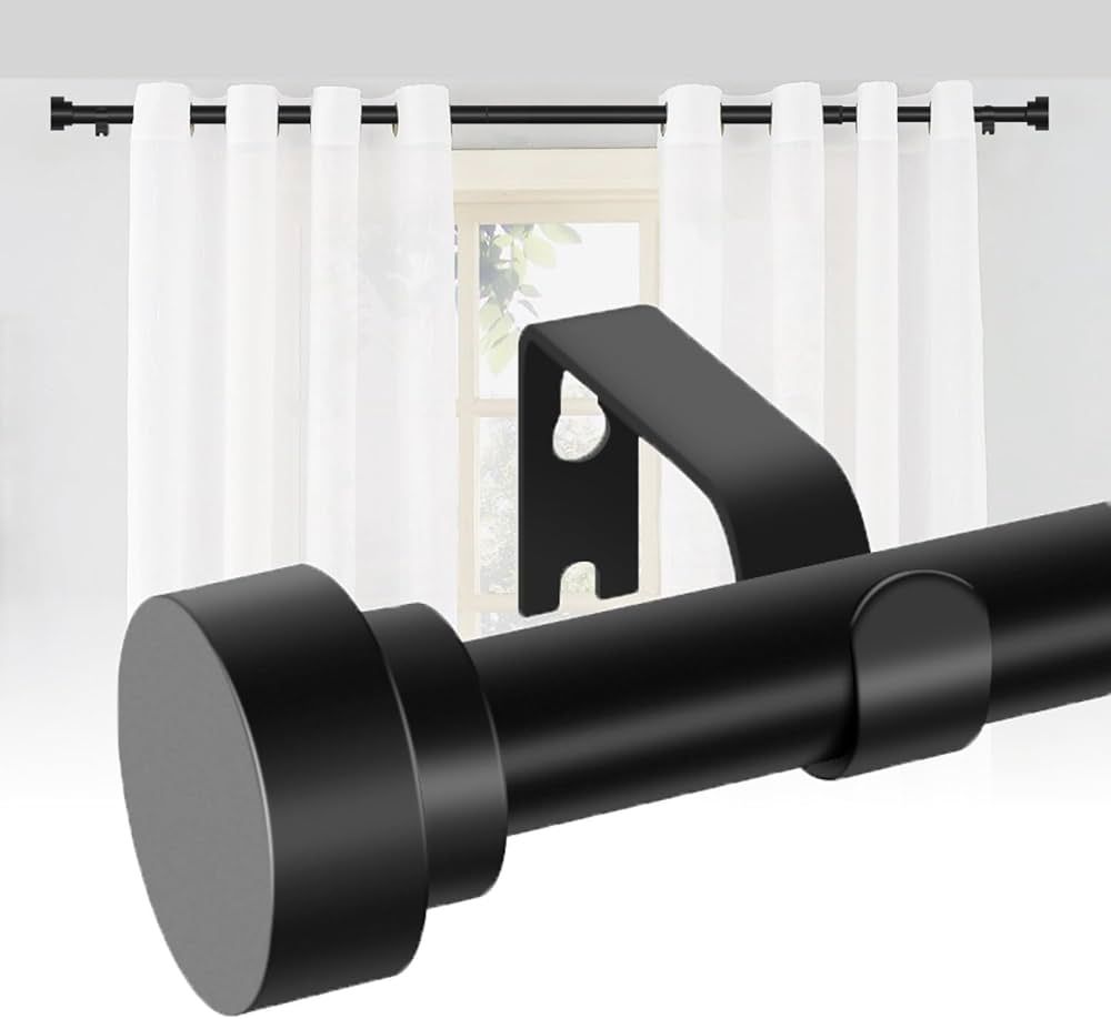 Modern Matte Black Curtain Rod - Adjustable 66-120" | Telescopic & Heavy-Duty | USA Small Busines... | Amazon (US)