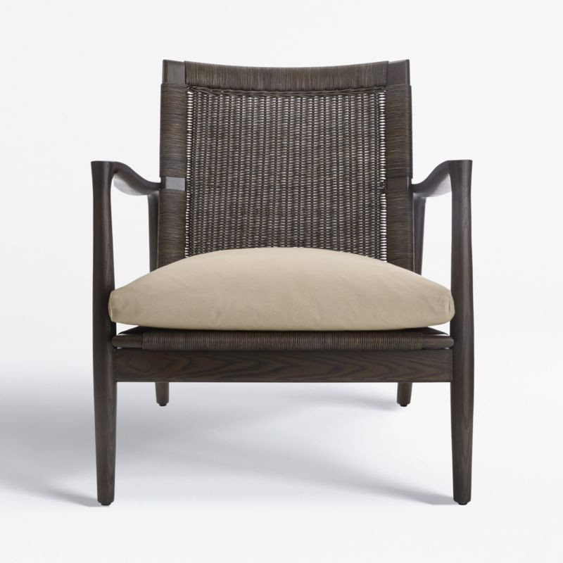 Sebago Midcentury Rattan Chair with Fabric Cushion + Reviews | Crate and Barrel | Crate & Barrel