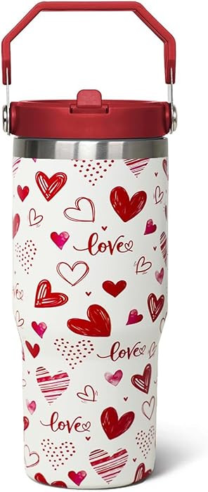 30oz Valentine's Day Flip Tumbler with lid and Straw,Valentine's Day Gifts for Women,Valentine's ... | Amazon (US)
