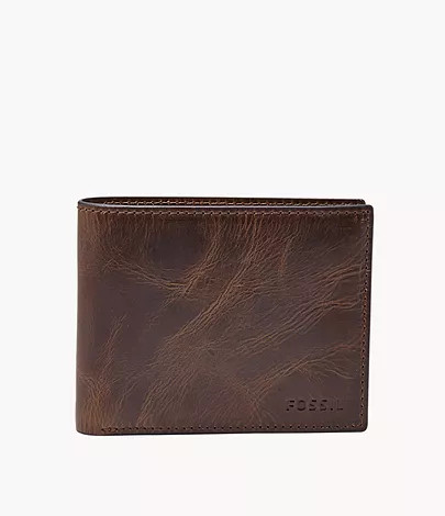 Derrick Leather RFID Bifold with Flip ID Wallet | Fossil (US)