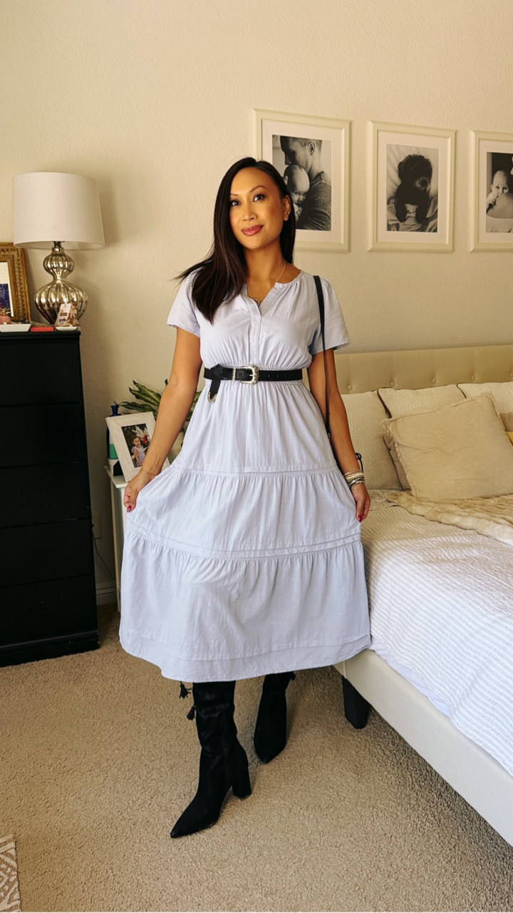 Taking this breezy summer dress straight into fall 🍂✨ Cinched it with a statement belt and paired it with knee-high boots for that effortless seasonal switch-up. Who else loves re-styling their favorites for a new season?

Dress: @zesicaofficial ✨ available on @amazonfashion 💛

#zesica #zesicadress #amazonfashion #amazonstyle #fallstyle #falloutfitideas #ootdfashion #styledforfall #falltransition #amazonfinds #amazoninfluencer #fallfashion2025 #outfitinspo #styleinspo #ootd