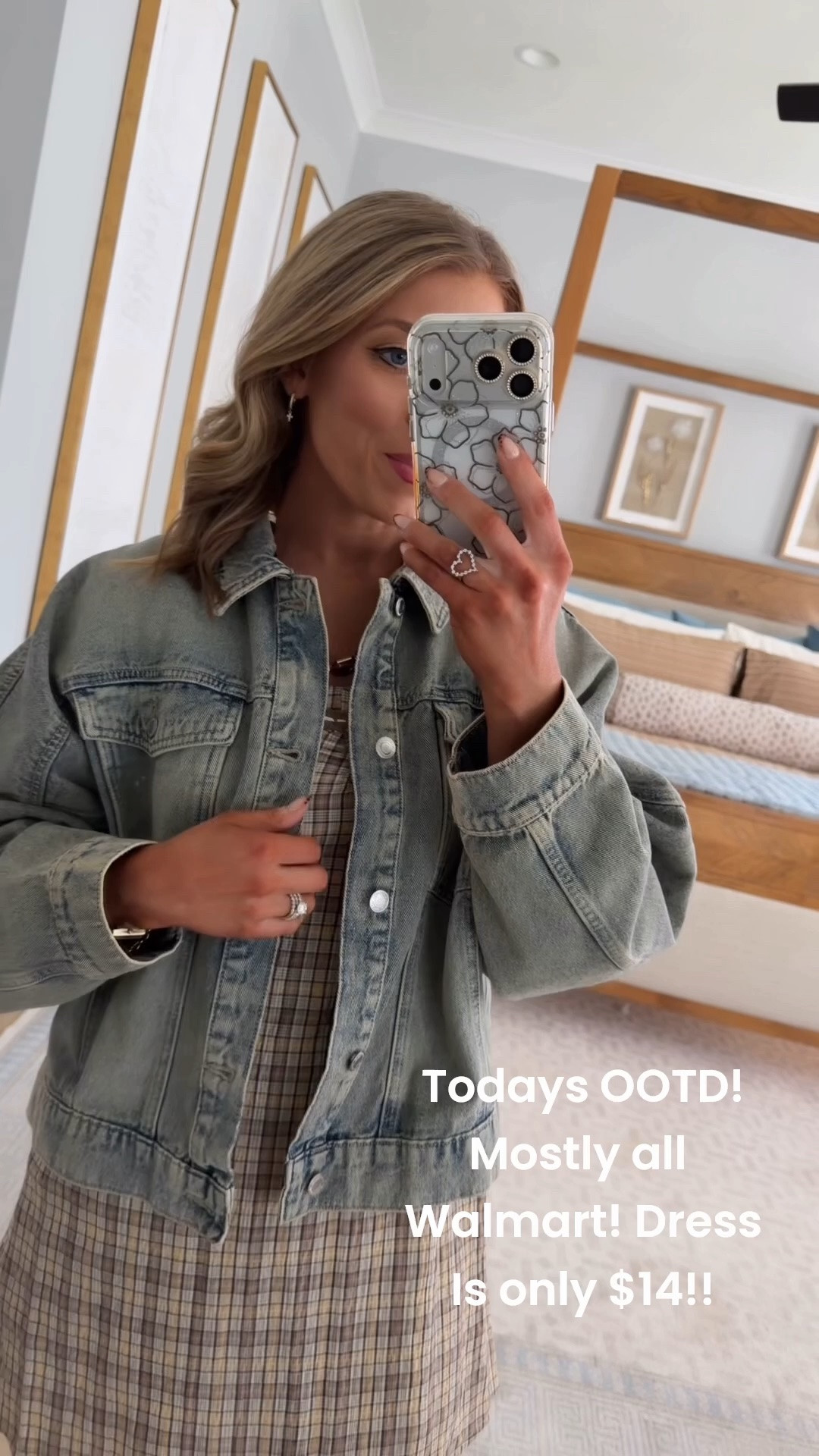 Walmart outfit of the day 🤎✨ Pretty much head-to-toe Walmart and I’m obsessed with every piece! This oversized denim jacket is SO good layered over the cutest plaid mini dress—and the dress is only $14! 😱 Such an easy, affordable outfit for this in-between weather.

Finished it off with these adorable embroidered sneakers that add the prettiest little detail! 👟🤍 You can grab them on both Walmart and Amazon!

Affordable Walmart fashion • Walmart outfit ideas • plaid dress • oversized denim jacket • embroidered sneakers • casual outfit inspiration • everyday style

#WalmartFashion #WalmartStyle #WalmartFinds #AffordableFashion #OutfitOfTheDay #OOTD #FallOutfitIdeas #CasualStyle #AffordableStyle #DenimJacket #PlaidDress

#LTKootd #LTKPetite