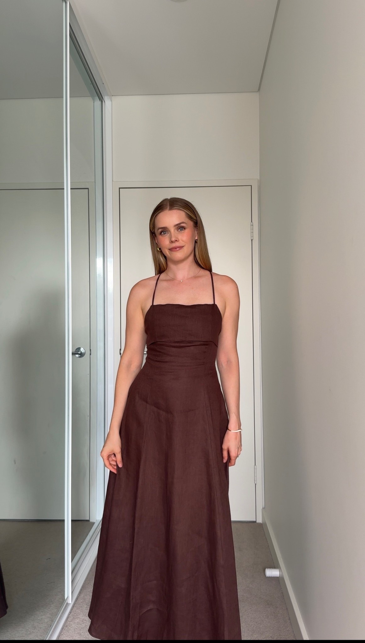 Brown linen dress from Dissh 