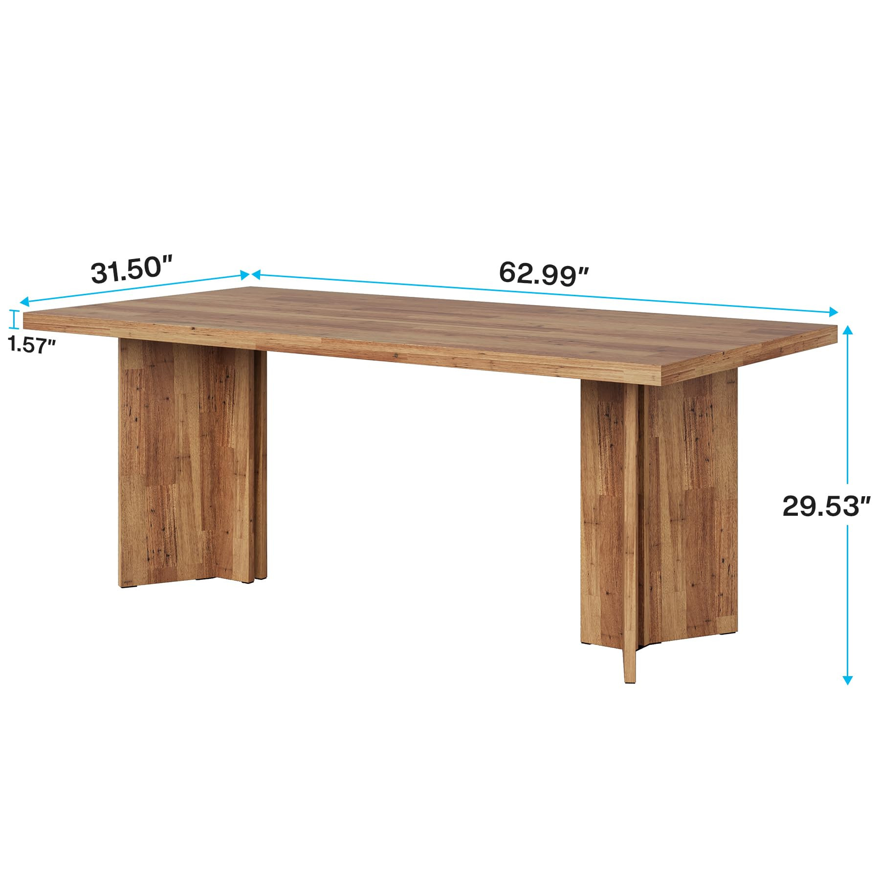 Amazon.com - Tribesigns 63-inch Dining Table for 4-6, Farmhouse Kitchen Table with Large Tabletop, Rectangular Dinner Eating Table for Dining Room, Living Room, Kitchen - Tables | Amazon (US)