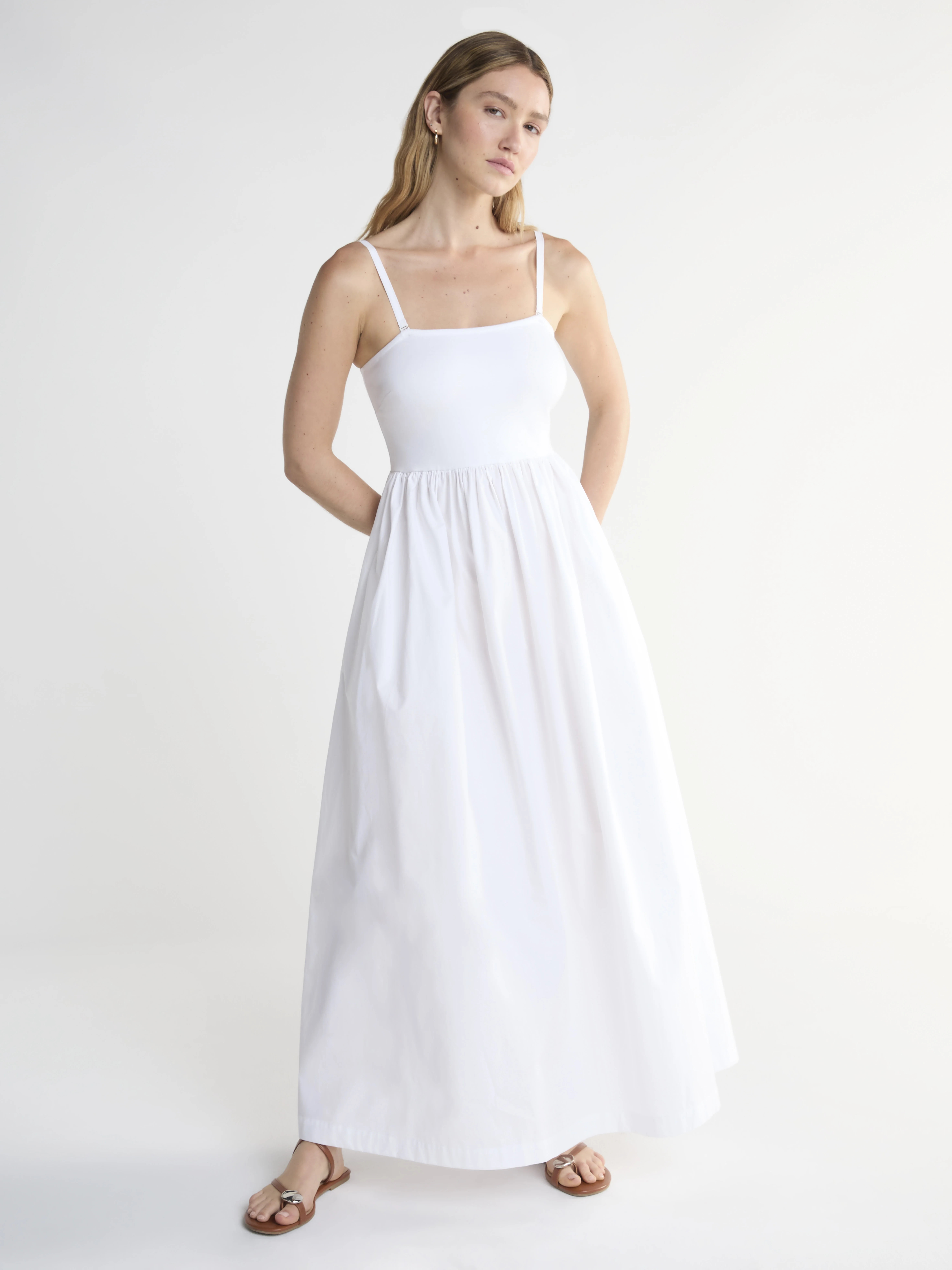 Scoop Women’s Mixed Fabric Maxi Dress, Sizes XS-XXL | Walmart (US)