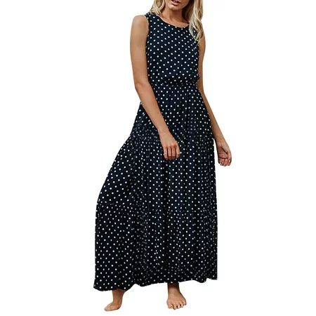 EHQJNJ Long Sleeve Black Dress for Women Women s Fashion Polka Dot Round Neck Long Dress Button Dress Casual Dresses for Women Fall Plus Size Beige Dress for Women | Walmart (US)