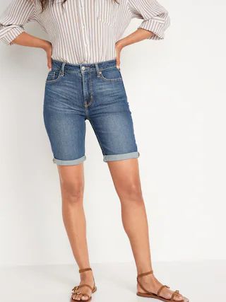 High-Waisted O.G. Straight Jean Shorts for Women -- 9-inch inseam | Old Navy (US)