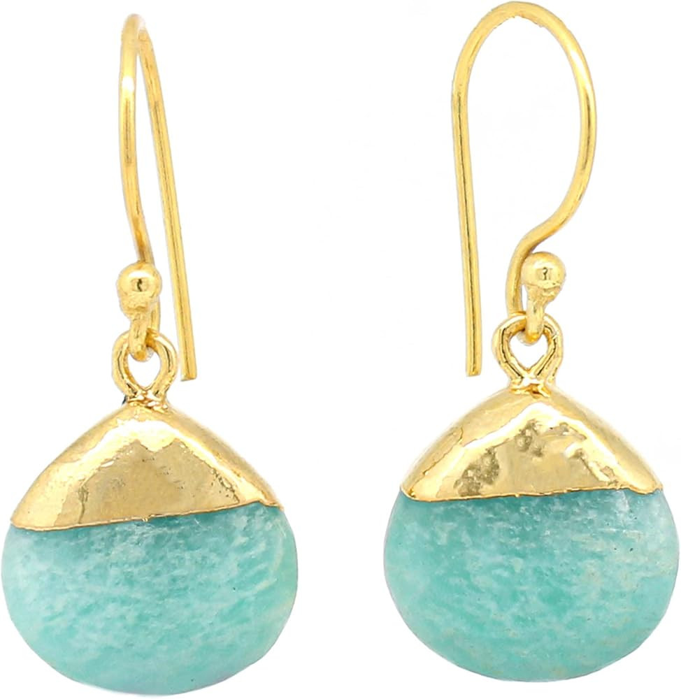 Gempires Natural Pear Cabochon Hook Earring, Meditation Earring, Handamde Jewelry, Gift for Her | Amazon (US)