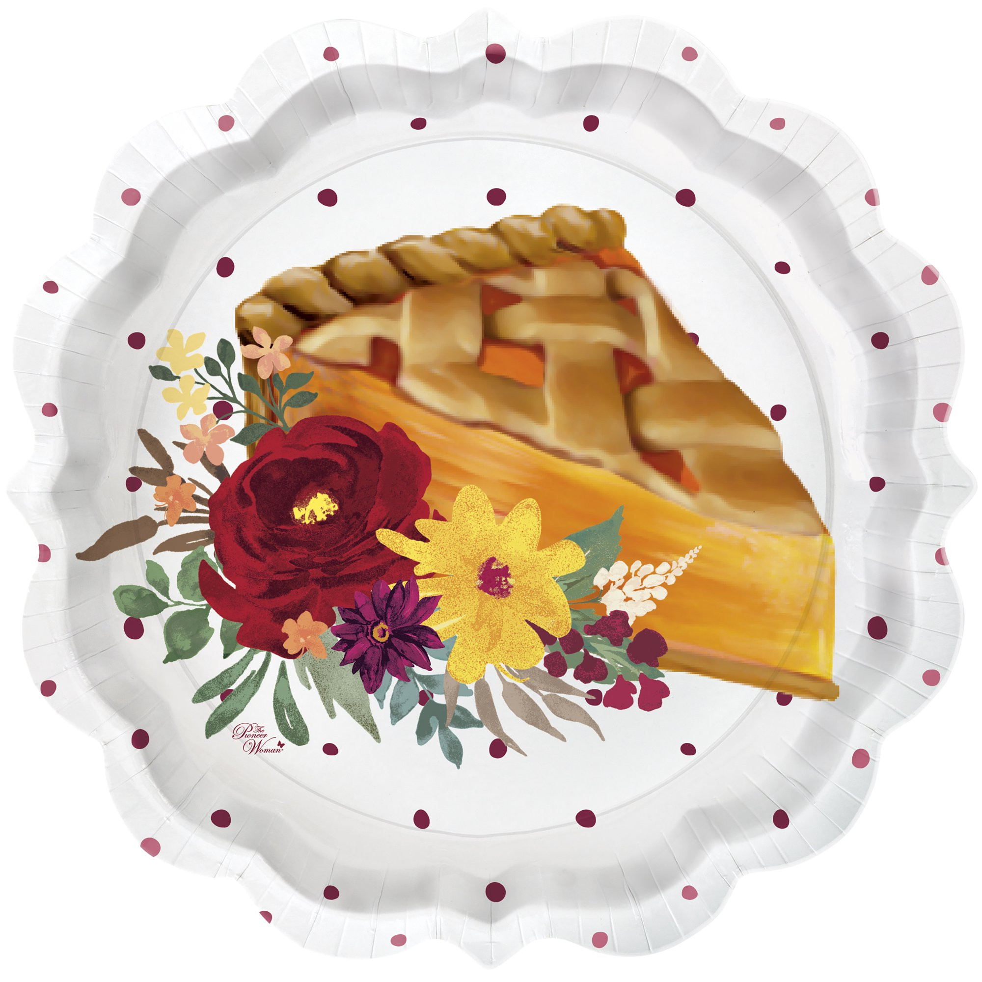 Pioneer Woman Harvest Pumpkin Pie Thanksgiving Paper Dessert Plates, 8in, 12ct | Walmart (US)