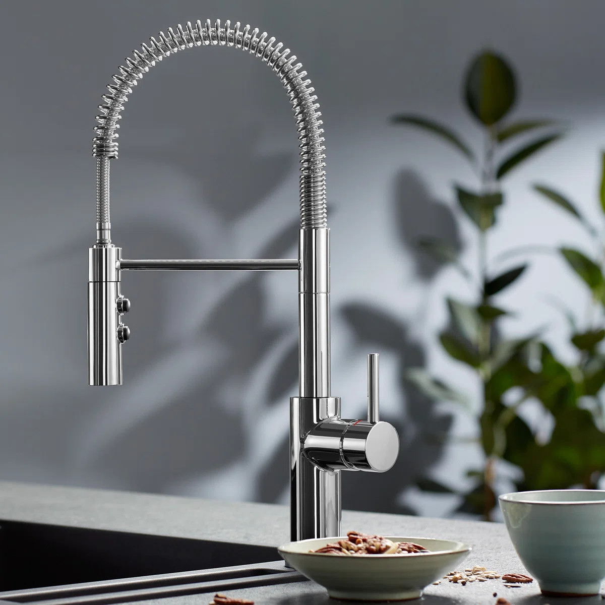 Catris Semi-Pro Pull-Down Dual-Spray Kitchen Faucet 401917 | Wayfair North America