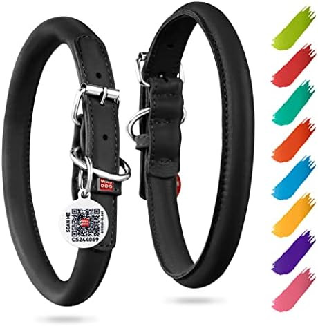 WAUDOG Ultra Soft Padded Rolled Leather Dog Collar for Large Medium Small | Genuine Round Leather... | Amazon (US)