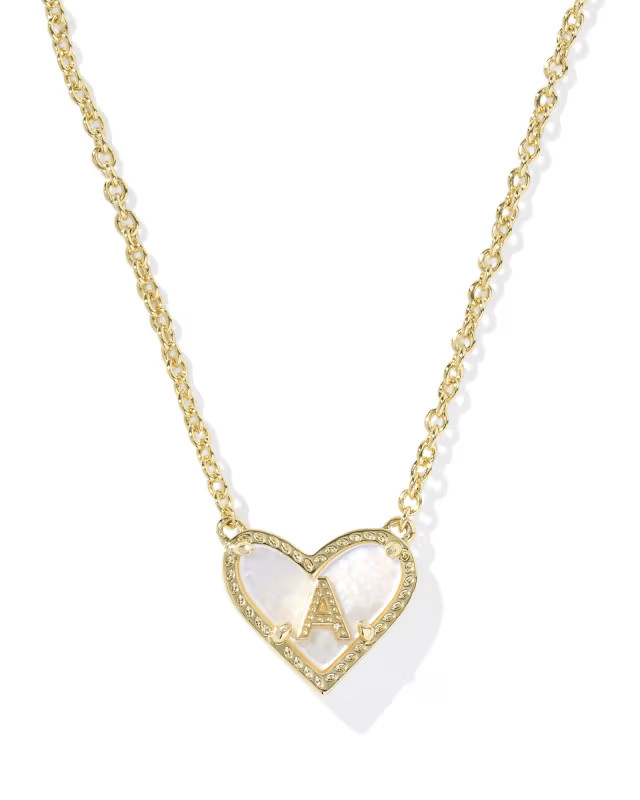 Ari Heart Letter A Gold Short Pendant Necklace | Kendra Scott