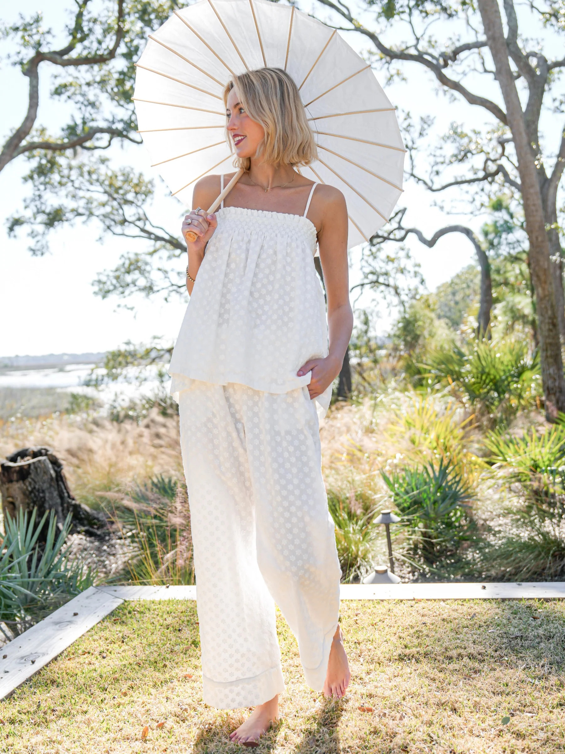 The Danielle Set - White Daisy | Darling Loungewear