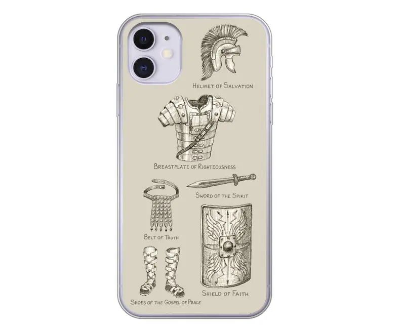 Full Armor of God Phone Case, Christian Gift iPhone Case Boho minimalist style Hand-drawn Bible S... | Etsy (US)